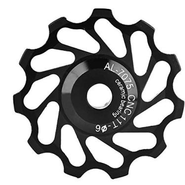 Imagem de nwejron Polia de câmbio traseiro, polia traseira, 1 par de reposição de reparo de bicicleta 2 cores para mudança de velocidade para a maioria das bicicletas de montanha (preta, 11T, 12)