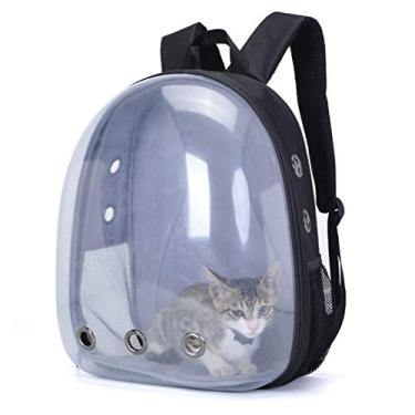Imagem de Sunbaca Saco plástico de bolhas para cat Mochila para cães Pequenos Transportadora de mochilas Cápsula Espacial Transportadora para animais de estimação Mochila para caminhadas para cães Transportado