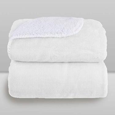 Imagem de Cobertor Donna Laço Bebê 110x90 cm Microfibra Plush com Sherpa Branco