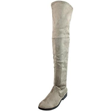 Imagem de LFL by Lust For Life Radikal Taupe Suedette Thigh High Stretch Boot (7)