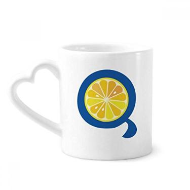 Imagem de Q Alfabeto Laranja Frutas Padrão Bonito Caneca Café Cerâmica Copos Copo Coração Vidro