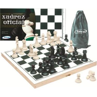 Jogo Xadrez Tabuleiro Dobrável Magnético Pc C/ Imã 19x19 Cm