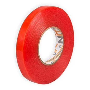 Imagem de Neo Brasil, Fita 80569 Dupla Face de Pet Liner de PP, 9mm x 50m, Transparente/Vermelho