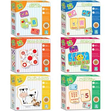 Imagem de Kit Educativo Pedagógico 6 Jogos em Madeira Nig Brinquedos