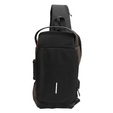 Imagem de Mochila com alça tipo tiracolo, casual, antifurto, redução de fadiga para viagens e uso diário, Preto