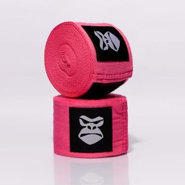 Imagem de Bandagem Elástica Fita Esportiva Atadura Proteção De Mão Muay Thai MMA Boxe 5 Metros Gorilla (Rosa)