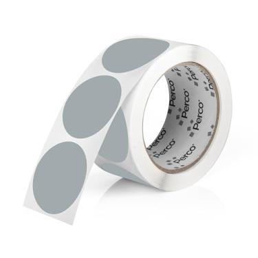 Imagem de Perco Etiquetas adesivas redondas de 5 cm cinza com adesivo permanente - 500 etiquetas por rolo - Cores vibrantes, forte adesão - Feito nos EUA