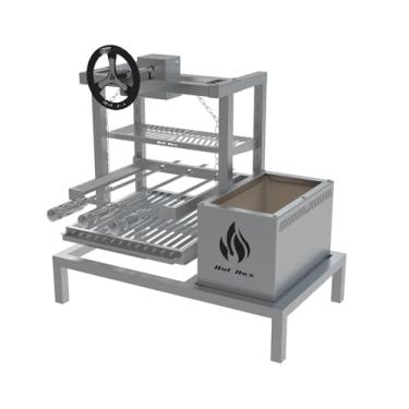 Imagem de HOTBOX, Parrilla de Alvenaria 74X45 Grelha Argentina Com Elevação + 3 espetos