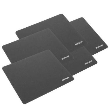 Imagem de Kit 5 Mouse Pad Mousepad Antiderrapante 22x18cm Preto Multilaser