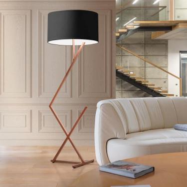 Imagem de Luminária de Chão Piso Lustre Abajur Bali Cúpula Cobre/preto - DTH, Bi