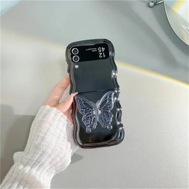 Imagem de Capa galvanizada com suporte de telefone borboleta para Samsung Galaxy Z Flip 6 5 4 3 Capa traseira protetora para ZFlip4 ZFlip5 ZFlip6 Case, Case3, para Z Flip 4