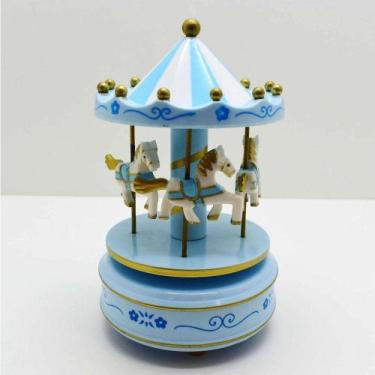 Imagem de Caixa musical carrosel azul - Babilonia
