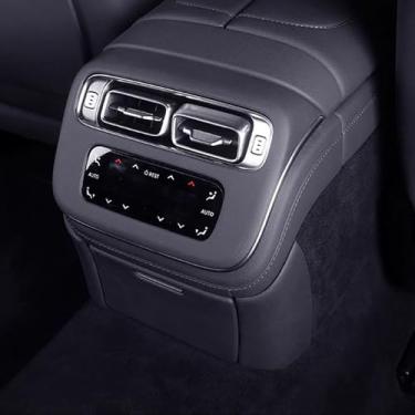 Imagem de Capa de saída de ar condicionado para console central traseiro de couro para carro, protetor antiarranhões, acabamento decorativo para Mercedes Benz S Class W223 2021-2024 S500 S450L S580 S63 AMG S560