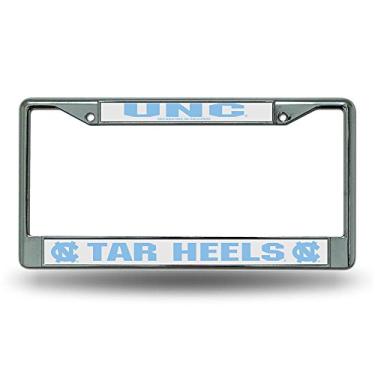 Imagem de Rico Industries NCAA North Carolina Tar Heels Moldura de placa de licença cromada padrão, 15 x 31 cm