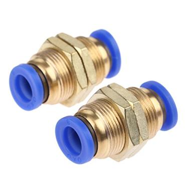 Imagem de 2 pçs/lote Acessórios pneumáticos Conector Bulkhead Um empurrão para conectar a união do anteparo de montagem rosqueada 4/6/8/10/ 12mm peças pneumáticas YYDFPIIA (Color : Port Diameter 8mm)