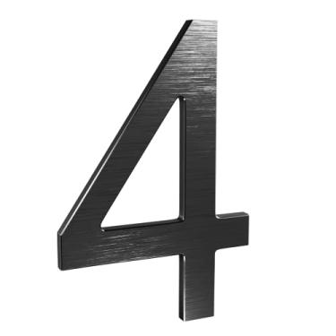 Imagem de Números de casa modernos - número de endereço residencial flutuante de alumínio premium com processo de desenho requintado, 4, 6Inch Black