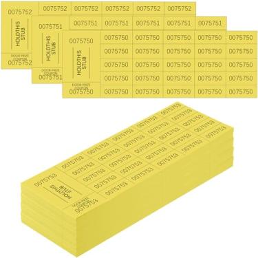 Imagem de Kosiz 504 folhas de bilhete de sorteio com diferentes números de licitação por folha Ingressos para Eventos Leilão de cesta Leilão silencioso Folhas de bilhetes de leilão chinês para sala de aula igreja escolar (amarelo, licitação 25)