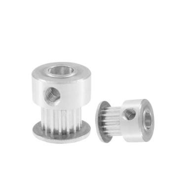 Imagem de 2 peças MXL 15T polia de correia dentada 3,175/4/5/6 mm furo interno 7/11 mm largura roda de polia de liga de alumínio para máquina a laser (5 mm, 11 mm)