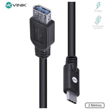 Imagem de Cabo usb tipo c para extensor usb a femea v3.2 2m c32uaf-2 - VINIK