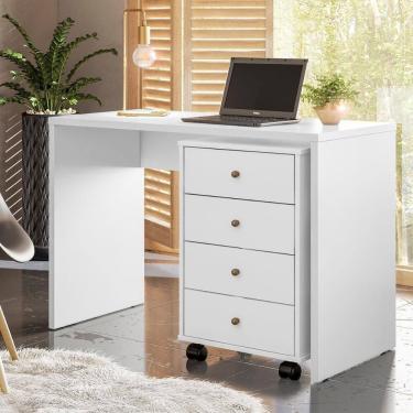 Imagem de Gaveteiro 4 Gavetas Com Rodizios Office Presence - Branco