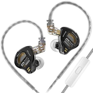 Imagem de Fones de ouvido intra-auriculares CCA PLA13 Planar, fones de ouvido intra-auriculares CCA Bassy, fones de ouvido iem HIFI com fio para audiphile (preto, com microfone)