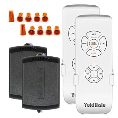 Imagem de Kit de controle remoto universal para ventilador de teto 3 em 1 YUKIHALU tamanho pequeno, 4 temporizações de contagem regressiva, 3 velocidades de iluminação de ventilador, listado pela ID ETL&FCC, controle remoto sem fio e kits receptores para luz de ventilador de teto