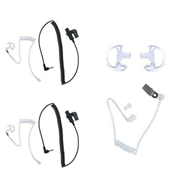 Imagem de BVMAG Fone de ouvido de tubo acústico de 3,5 mm para ouvir apenas, fone de ouvido de vigilância para Motorola Kenwood Icom Vertex Walkie Talkie, rádio bidirecional, pacote com 2