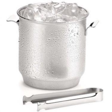 Imagem de Balde Para Gelo Com Pinça Bartender Em Inox 650ml Forma Inox