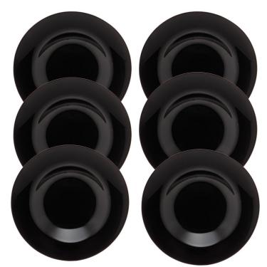 Imagem de Jogo 6 Prato Fundo De Massas Vidro Opalino Preto Friends Time 28cm Luminarc Lyor