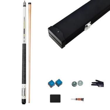 Imagem de Taco de sinuca de bordo de 1/2 – bastões de taco de bilhar de 147 cm para adultos, ponta de 10 mm/11,5 mm/13 mm, bastões e tacos de piscina (147 cm) (taco de sinuca + acessórios + caixa de tacos, 11,5