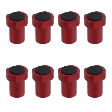 Imagem de Pastlla Conjunto de 8 braçadeiras para cães de banco de 0,79" (20 mm) de alumínio vermelho com almofadas antiderrapantes, acessórios para furos para cães de bancada, acessórios para marcenaria