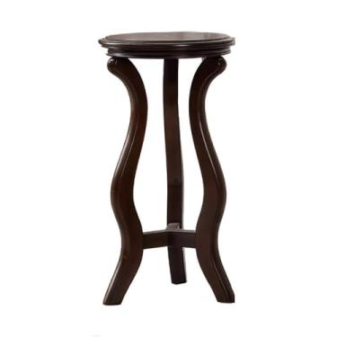 Imagem de Expositores de Bonsai Suporte de flores de três pernas em estilo vintage americano, base de madeira para exposição de plantas em canto interno Base de ornamento(Grande)