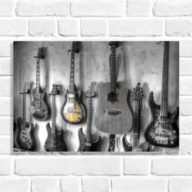 Imagem de Quadro Decorativo Guitarras - Arte Aqui, MDF 6mm, 15x20cm