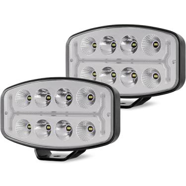 Imagem de SUFEMOTEC Faróis de LED de 15 x 25 cm, quadrados, 12 V-48 V, DRL branco, seta amarelo, feixe combinado, faróis de neblina de direção universais para caminhonete