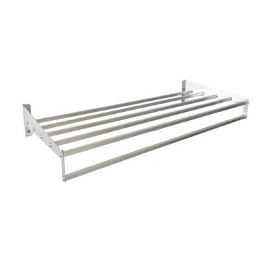 Imagem de Porta Panelas Prateleira Cozinha 80cm Aço Inox Paneleiro - DECORPLACE,