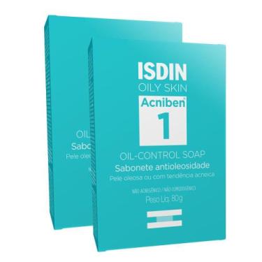 Imagem de Kit 2 Sabonete em Barra Isdin Oily Skin Acniben 1 Antioliosidade Oil C