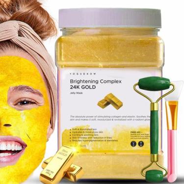 Imagem de Máscara facial Jelly VogueNow 24K Gold hidratante com rolo de jade 680