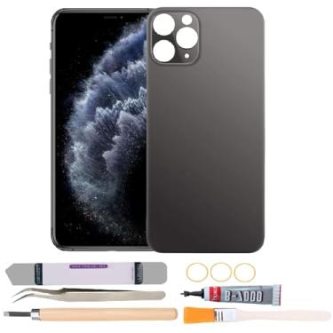 Imagem de Substituição de vidro da capa traseira compatível com iPhone 11 Pro Max de 6,7 polegadas com kits de ferramentas de reparo (cinza)