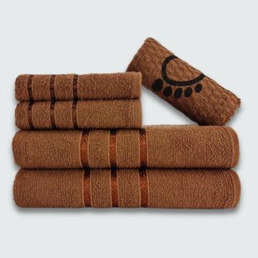 Imagem de Jogo De Toalha Banho 5 Peças Verona 100% Algodão Marrom