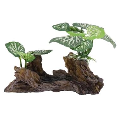 Imagem de MY MIRONEY Decorações de tanque de peixes resina betta almofada de folha rede artificial tronco caverna ornamentos acessórios de aquário, tipo B
