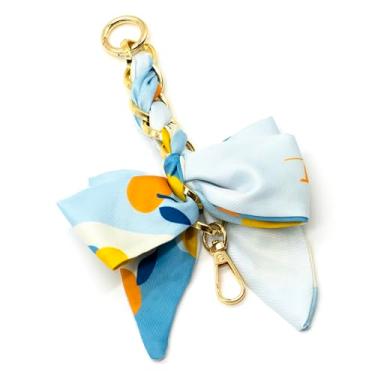 Imagem de Yeeyeow Chaveiro de laço de seda para mulher, acessórios de corrente de extensão de bolsa para alça de laço, Azul bebê, M