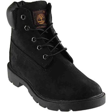 Imagem de Timberland Bota infantil unissex clássica Waterpf de 15 cm, Nobuck preto, 19