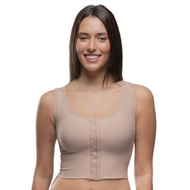 Imagem de Sutiã Pós-cirúrgico Alça Larga Longo Emana New Form, M, Marrom