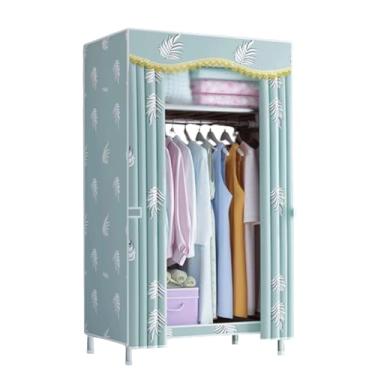 Imagem de BKEKM Armário de aço para pendurar 82 cm/103 cm/123 cm fácil de montar guarda-roupa armário removível armário espaçoso