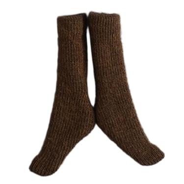 Imagem de Amagogo Meias de cano alto retrô em escala 1:12, meias curtas casuais para bonecas de ação de 15 cm (6 polegadas), Marrom