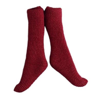 Imagem de Amagogo Meias de cano alto retrô em escala 1:12, meias curtas casuais para bonecas de ação de 15 cm (6 polegadas), Vermelho