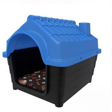 Imagem de Casinha para Cachorro N5 e N6 – Refúgio Confortável e Resistente para Cães de Médio Porte – Proteção Contra Chuva e Vento, Fácil de Limpar(Azul,Nº6)