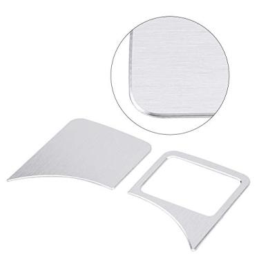 Imagem de Cryfokt Capa do Botão do Farol Guarnição Liga de Alumínio Protetora para Mercedes a B C e Glk Gl Ml W176 W246 W204 Decorar Acessórios Interiores Carro Prata (Configuração baixa)