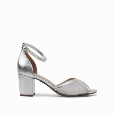 Imagem de Sandália Salto Bloco Metalizada - DORACI, Prata, 36