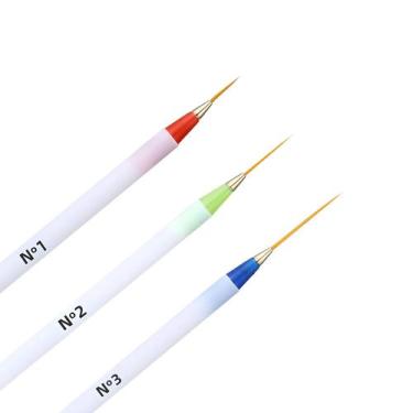 Imagem de Conjunto De 3 Pincéis Para Arte De Unhas Para Manicure, Caneta De Pint